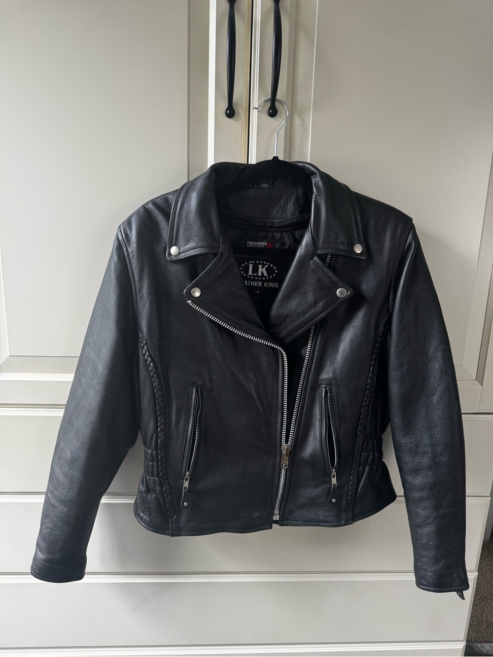 Leather King Women's Black Leather Biker Jacket